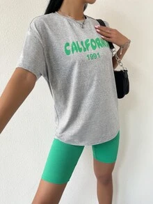 SHEIN Unity Bộ đồ hai mảnh nữ Lá thư Giải trí - Nhiều màu - Xem 4