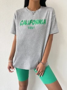 SHEIN Unity Bộ đồ hai mảnh nữ Lá thư Giải trí - Nhiều màu - Xem 6