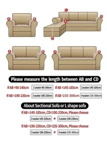 1pc Flower Print Sofa Slipcover & 2pcs Cushion Cover Without Filler - Multicolor - View 5