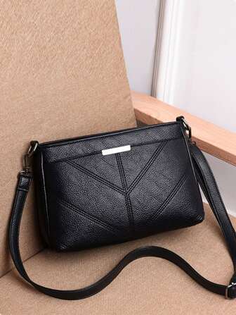 Lätt, Business Casual Minimalistisk Stitch Detail Crossbody-väska för tonårsflickor Kvinnor Högskolestudenter, Rookies och tjänstemän Perfekt för kontor, högskola, arbete, affärer, pendling, utomhus, resor, utflykter