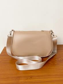 Túi Crossbody Nữ màu trơn Có thể điều chỉnh được Đúng mốt - Màu Khaki - Xem 4