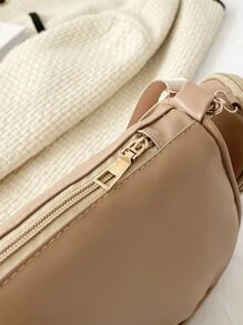 Túi Crossbody Nữ màu trơn Có thể điều chỉnh được Đúng mốt - Màu Khaki - Xem 5