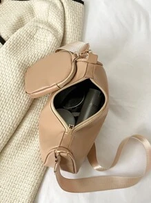 Túi Crossbody Nữ màu trơn Có thể điều chỉnh được Đúng mốt - Màu Khaki - Xem 6