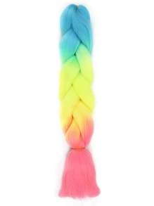 1 pieza trenza de pelo sintética larga de ombré - Multicolor - Ver 1