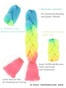 1 pieza trenza de pelo sintética larga de ombré - Multicolor - Ver 4