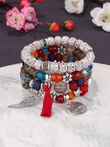 4 cái Tua Trang trí Cườm Vòng tay - Nhiều màu - Xem 1