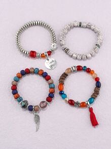 4 cái Tua Trang trí Cườm Vòng tay - Nhiều màu - Xem 2