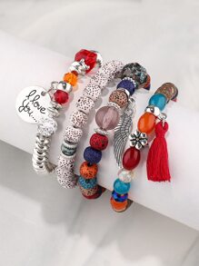 4 cái Tua Trang trí Cườm Vòng tay - Nhiều màu - Xem 4