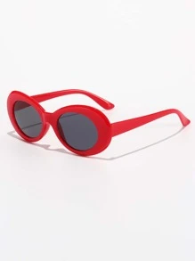1 Pair Oval-Shaped Unisex Fashion Sunglasses, Suitable For Electronic Music Festivals, Travel, Vacations, Sports Style, Driving, Holiday Outfits, Beach, Outdoor Wear, Summer Accessories, Family Outings, UV Protection, Golf, Hiking, Elegant Attire, Street Style Accessories, Vacation Atmosphere, Sports, Parties, Outdoor Activities, Street Style, Fishing, Outdoor Activities, Holidays, Sun Protection, Vacation - Dark Grey - View 2