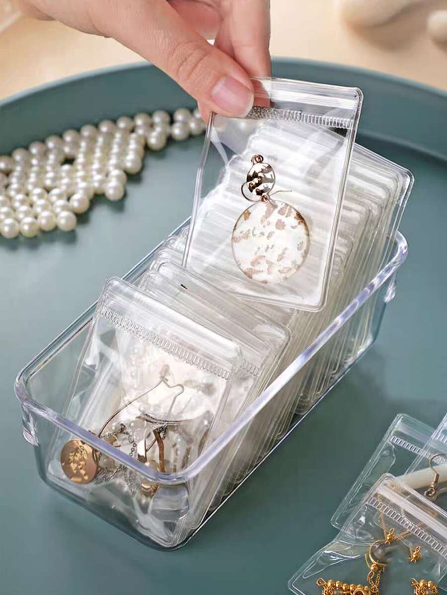 Hộp đựng trang sức trong suốt 16 món - Hoàn hảo để cất giữ hoa tai, vòng cổ, nhẫn và nhiều thứ khác - Chống oxy hóa và di động, quà tặng cho ngày tựu trường - Trong sáng - Xem 1