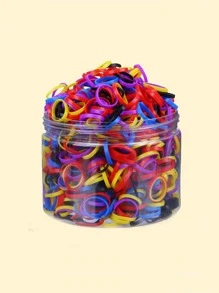 1000入組嬰兒素色髮圈 - 彩色 - 查看 1