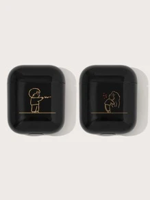 Vỏ đồ họa hình cặp đôi hoạt hình 2 chiếc Tương thích với AirPods, Không bao gồm Airpods - Nhiều màu - Xem 2