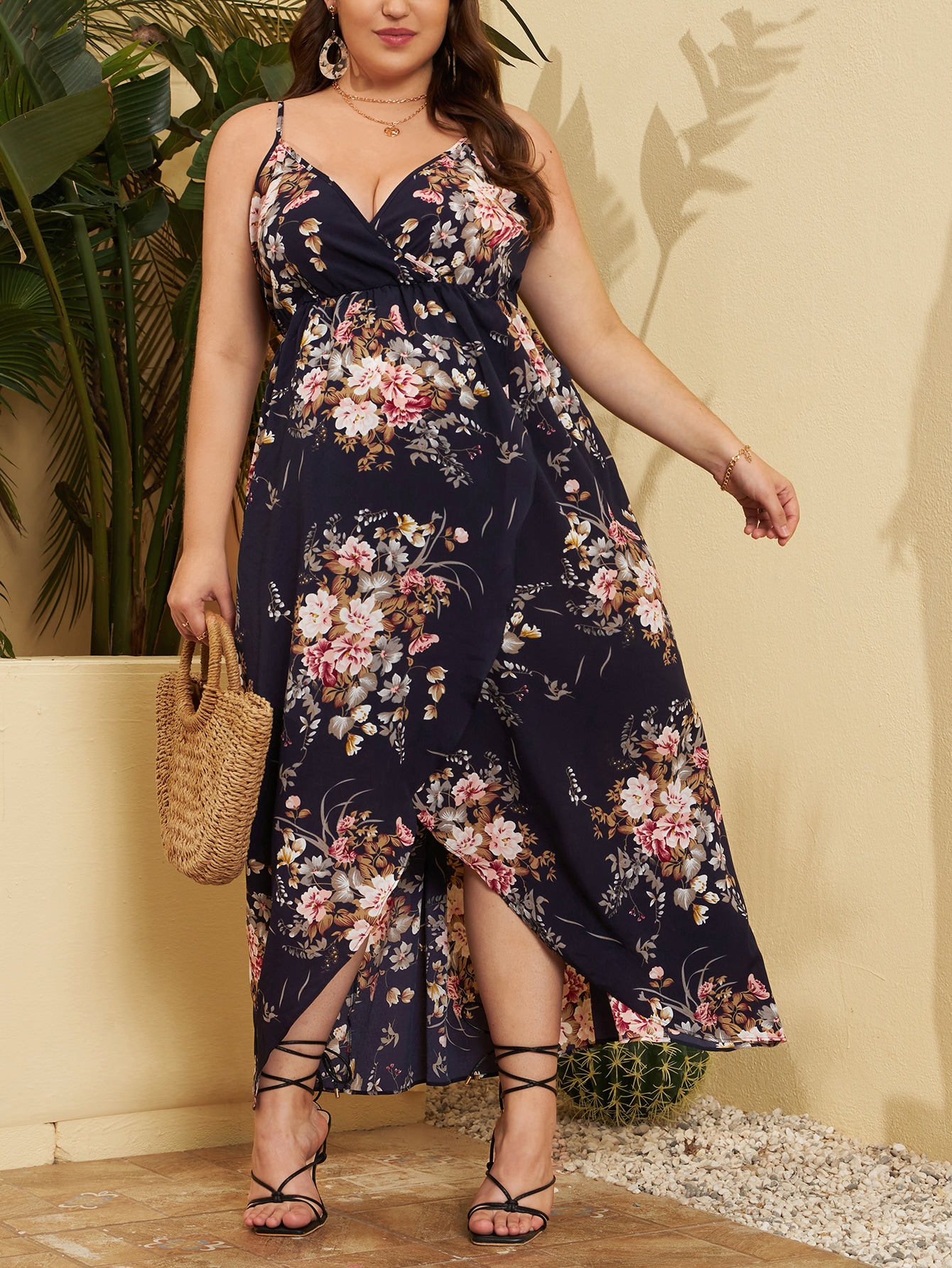 SHEIN Maternity Floral Print Cami Dress 