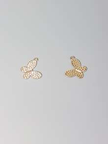 10pcs Rhinestone Butterfly Pendant DIY Jewelry Accessory - Yellow Gold - View 2