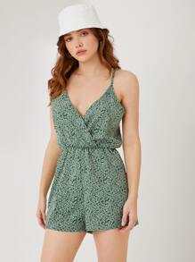 Soleia Ditsy Floral Cami Romper - Multicolor - View 1