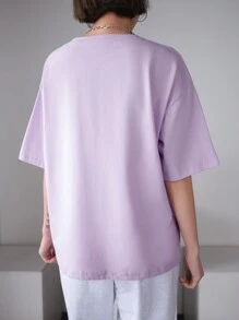 DAZY Áo thun nữ Slogan Giải trí - Màu Lilac Tím - Xem 5