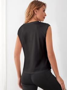 Gameset SHEIN Sport Absorbs Sweat Breathable Sports Tank Top - Black - View 2
