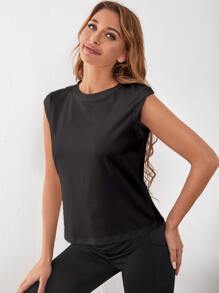 Gameset SHEIN Sport Absorbs Sweat Breathable Sports Tank Top - Black - View 3
