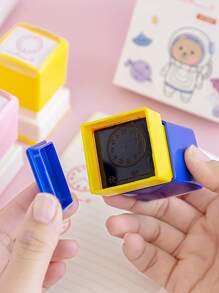 1 pieza Reloj con diseño de color al azar Sello - Multicolor - Ver 4