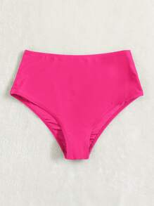 SHEIN Swim High Waisted Bikini Bottom Summer - Hot Pink - View 5
