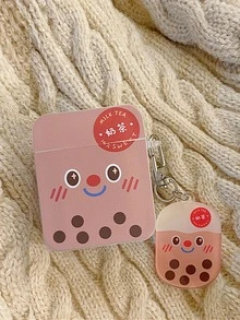 卡通奶茶圖案耳機殼適用於Airpods - 彩色 - 查看 8