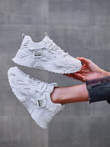 Giày Thể thao Nữ Lá thư Ren lên - trắng - Xem 3
