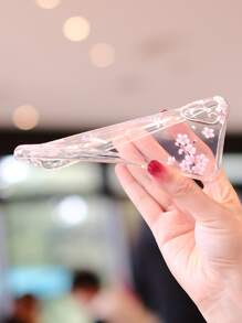 苹果花朵字母图案透明手机壳 适用于 iPhone15/15Plus/15Pro/15Promax - 無色 - 查看 3