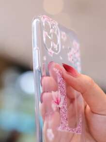 苹果花朵字母图案透明手机壳 适用于 iPhone15/15Plus/15Pro/15Promax - 無色 - 查看 4