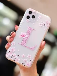 苹果花朵字母图案透明手机壳 适用于 iPhone15/15Plus/15Pro/15Promax - 無色 - 查看 6