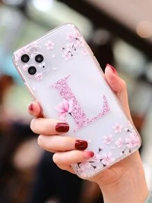 苹果花朵字母图案透明手机壳 适用于 iPhone15/15Plus/15Pro/15Promax - 無色 - 查看 7