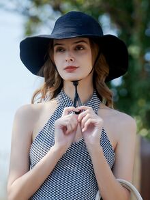 Mũ xô tối giản - màu đen - Xem 5