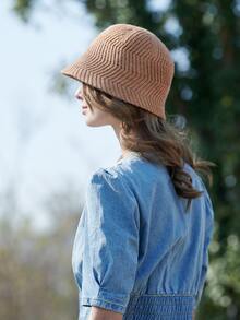 極簡風格漁夫帽 - 亮橙色 - 查看 4