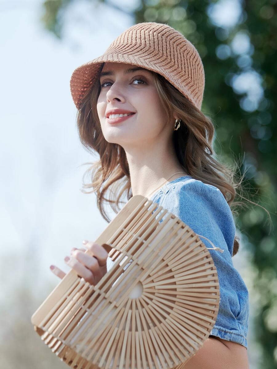 極簡風格漁夫帽 - 亮橙色 - 查看 1