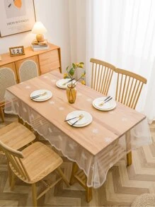 1入組雪花刺繡桌布 - 白色 - 查看 1