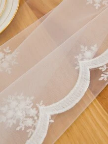 1入組雪花刺繡桌布 - 白色 - 查看 3