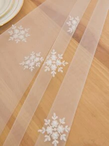 1入組雪花刺繡桌布 - 白色 - 查看 5