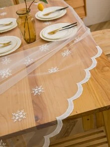 1入組雪花刺繡桌布 - 白色 - 查看 7