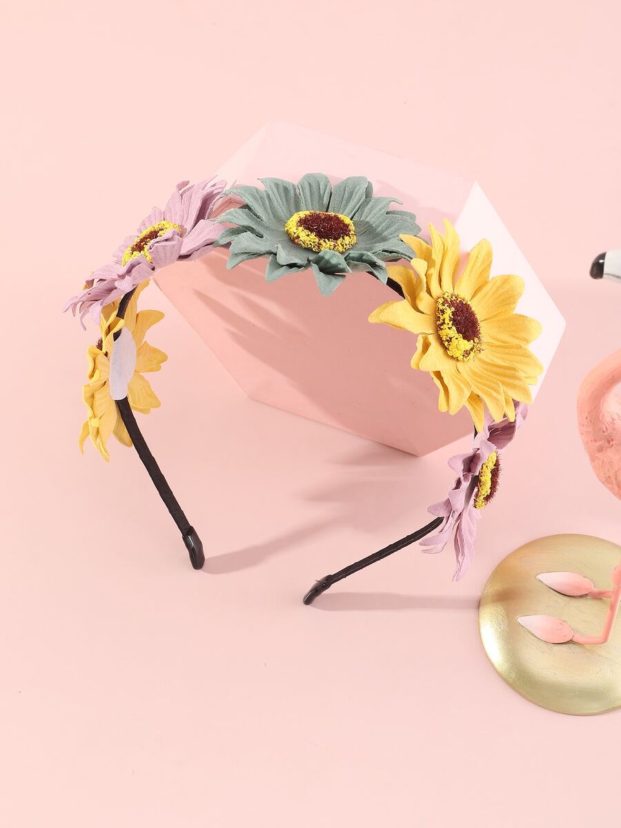 女孩花朵裝飾髮箍 - 彩色 - 查看 1