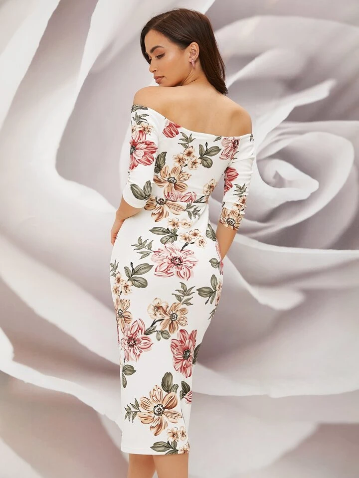 chinese dress ladies Gorgeous Soul Floral Halter Bodycon Maxi Dress main image 0