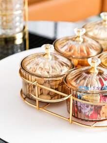 1套小吃盤和蓋子和托盤 - 香檳色 - 查看 3