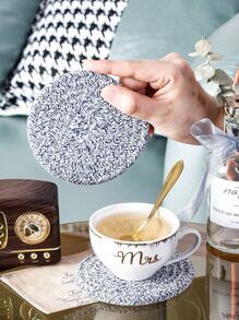 1pc dệt tròn Coaster - Nhiều màu - Xem 2