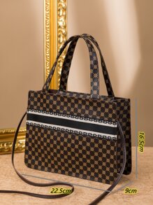 Bolso cartera con estampado de dibujo - Marrón - Ver 2