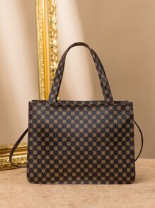 Bolso cartera con estampado de dibujo - Marrón - Ver 6