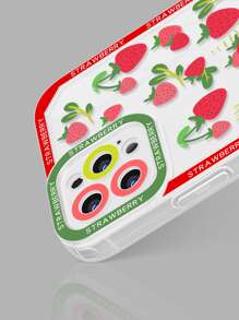 Funda de celular transparente con patrón de fresa - Multicolor - Ver 4