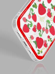 Funda de celular transparente con patrón de fresa - Multicolor - Ver 5