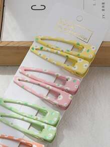 10入組花卉印花髮夾，可愛休閒風 - 彩色 - 查看 2