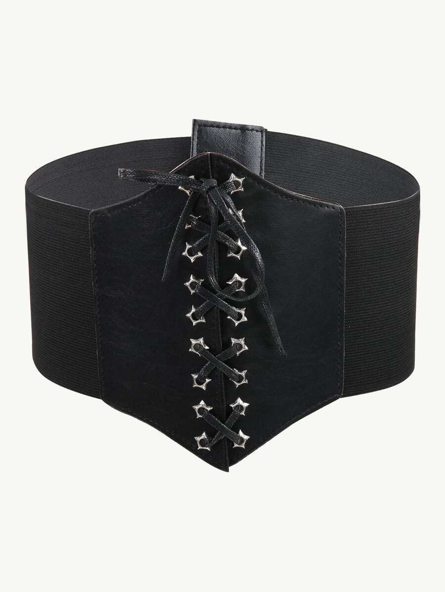 繫腰帶封腰帶 - 黑色 - 查看 1