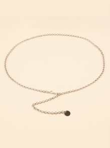Round Charm Waist Chain Belt Street - Silver - View 1