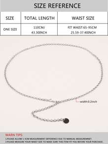 Round Charm Waist Chain Belt Street - Silver - View 3