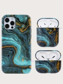 Marble Pattern Phone Case - Baby Blue - View 2